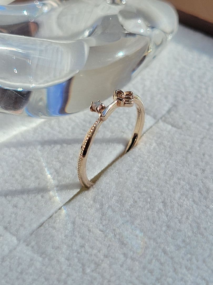 ねこ様★ノジェス K10 YG NOJESS ピンキーリング 指輪 5号 オパー