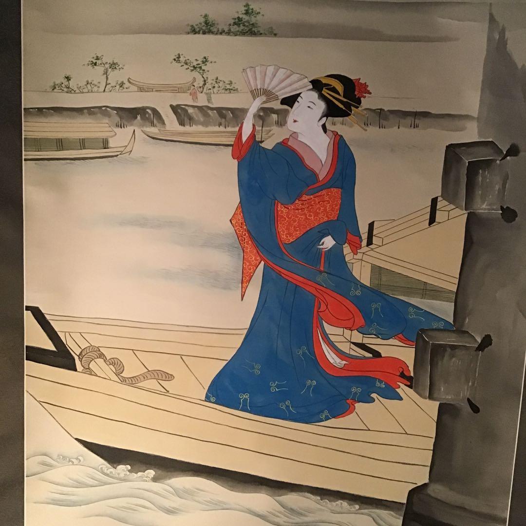 美人画　「隅田川」　宝月