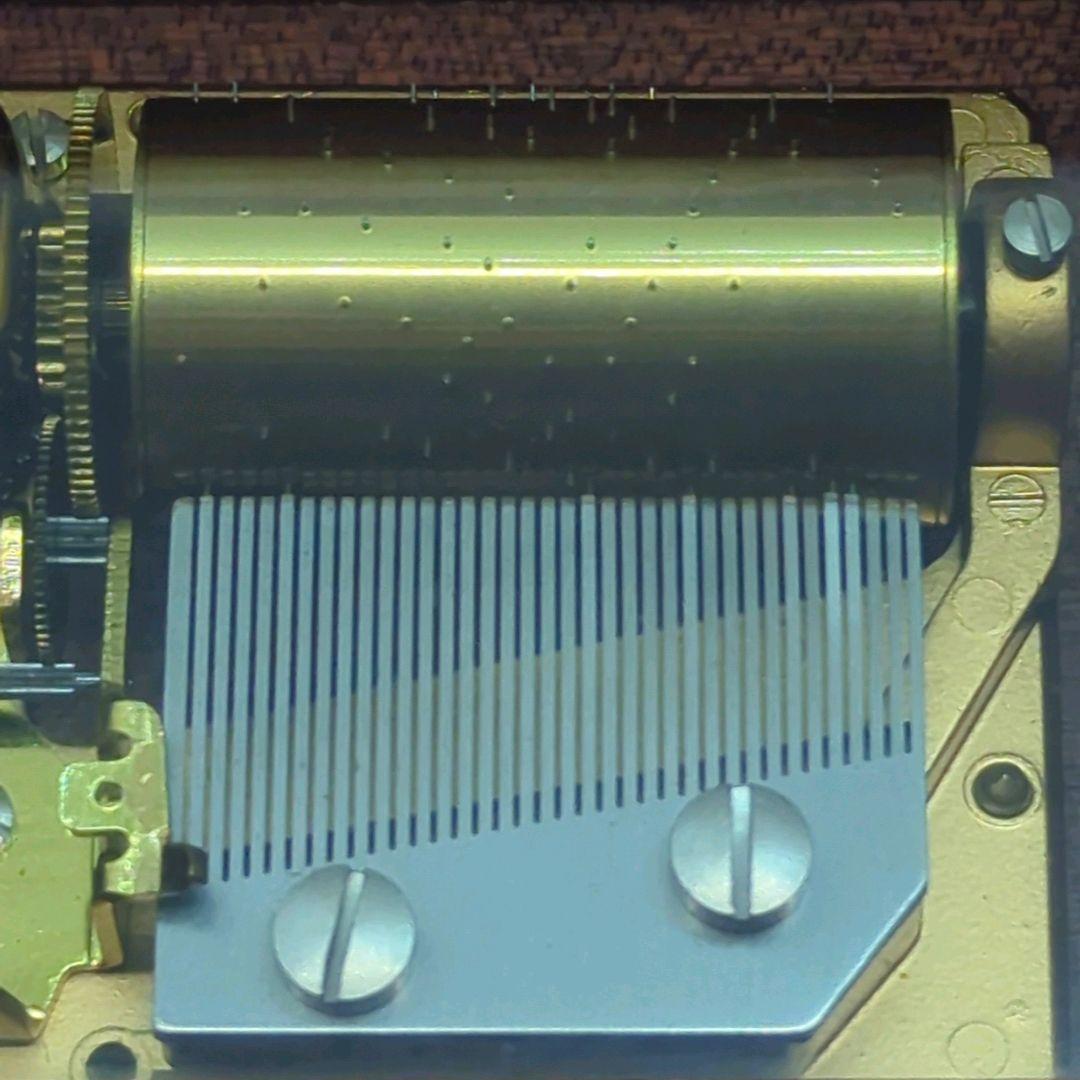 〈極美品〉REUGE カノン シリンダー式 オルゴール 36弁 ピアノ塗装 瘤杢