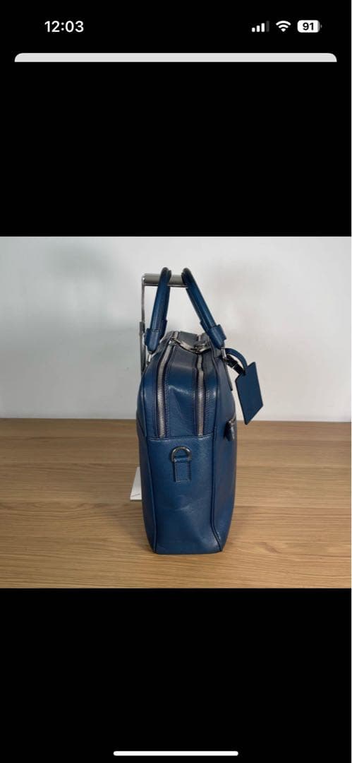 C*7様 セラピアン　ビジネスバッグ　ブリーフケース　レザー　ブルー　2way