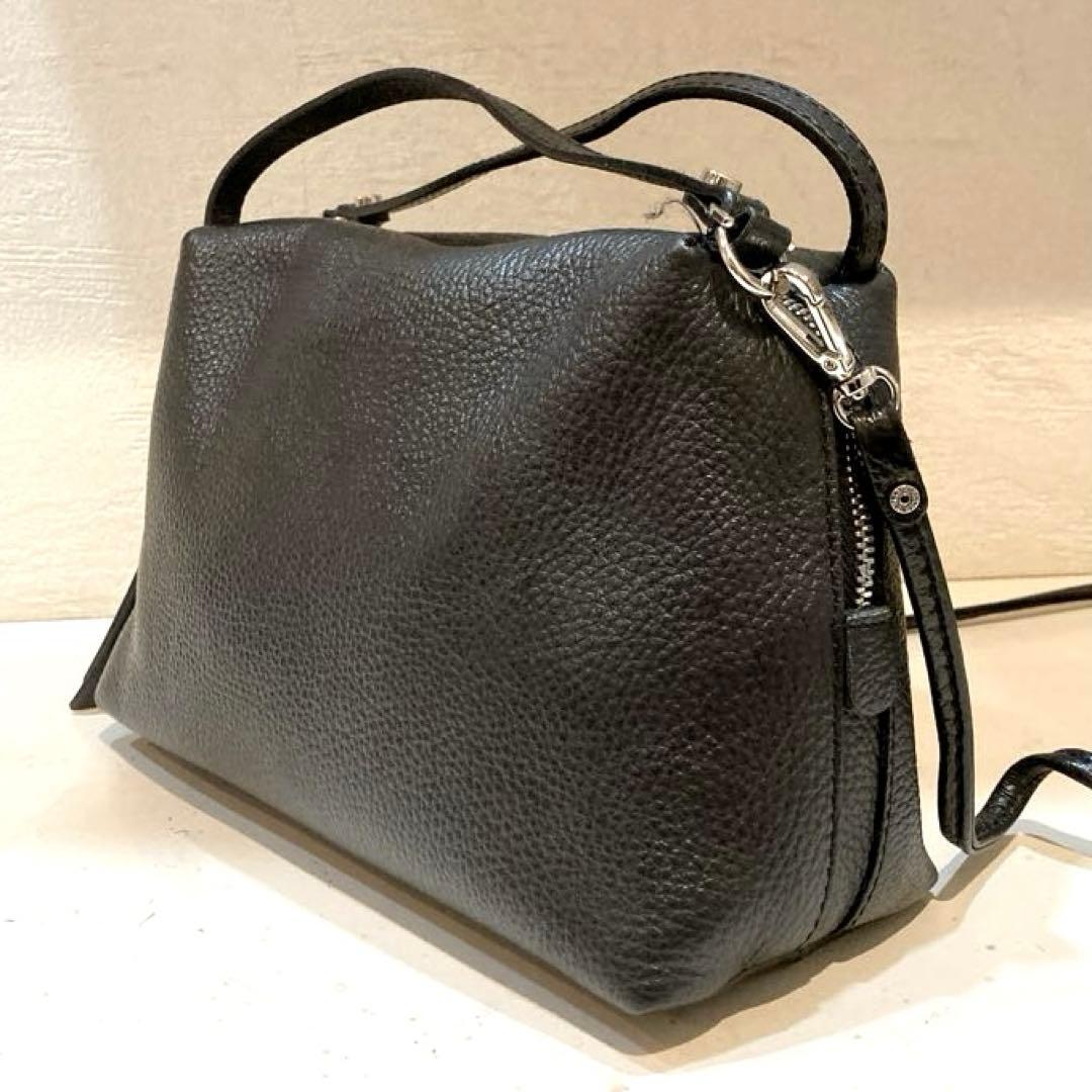 【美品】GIANNI CHIARINI アリファ 2WAY レザーバッグ M 黒