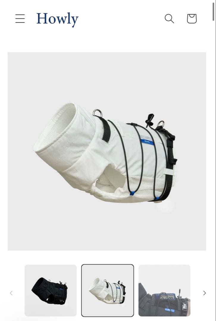 首輪・ハーネス・リード Howly FRAME-X ADV HARNESS - White Ssize