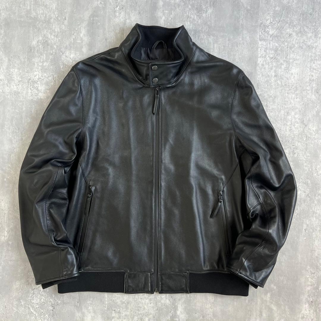 00s　Eddie Bauer　ストームレザー　スタンドカラージャケット　L