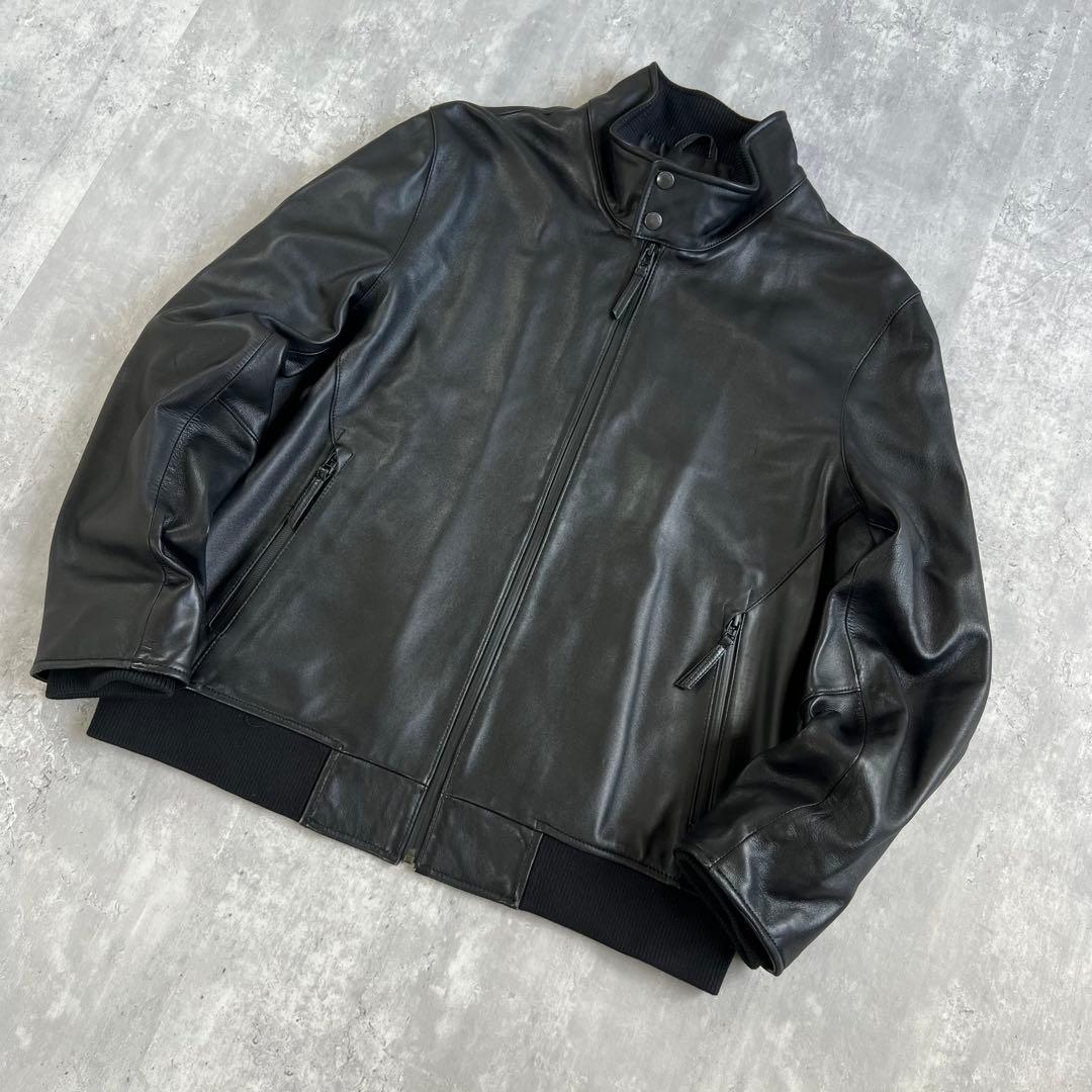 00s　Eddie Bauer　ストームレザー　スタンドカラージャケット　L