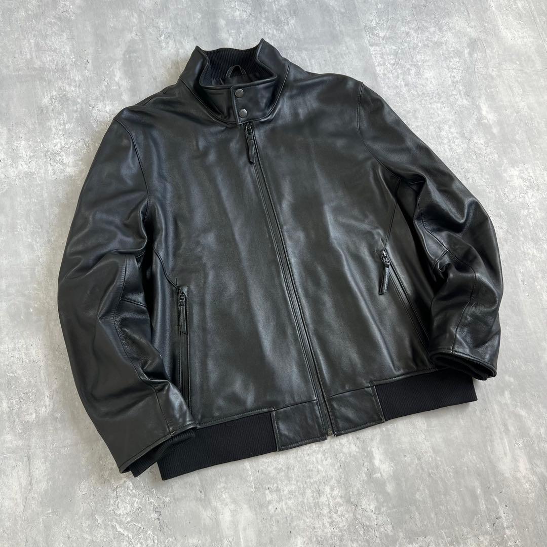 00s　Eddie Bauer　ストームレザー　スタンドカラージャケット　L