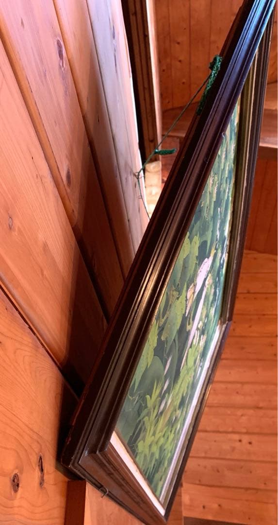 絵画　自然　鳥　小鳥　オウム　緑　絵　熱帯雨林　鳥　雑貨　バード