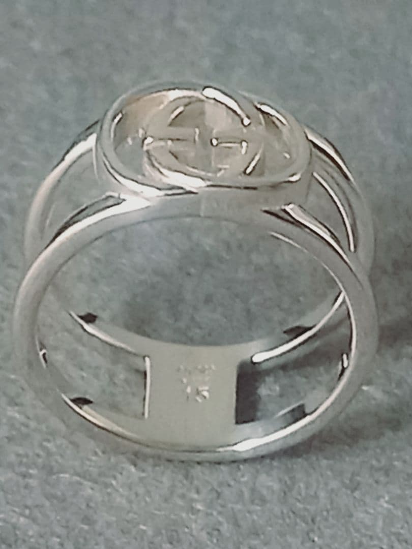 美品 GUCCI グッチ インターロッキング ダブルG オープンリング