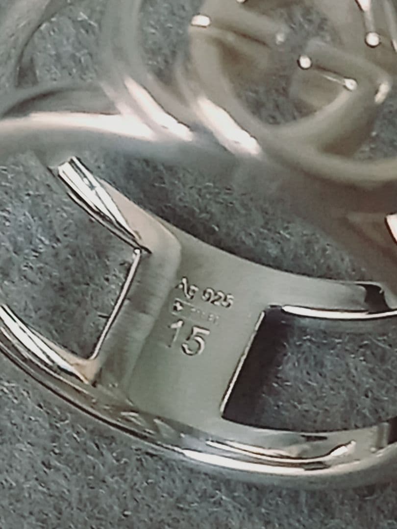 美品 GUCCI グッチ インターロッキング ダブルG オープンリング