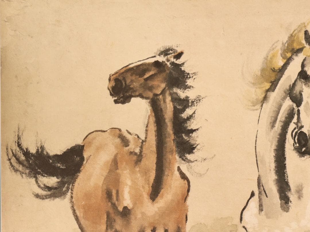 【真作】　BK272　二玄社 徐悲鴻 「 奔馬図 」 工芸画　複製画　額装