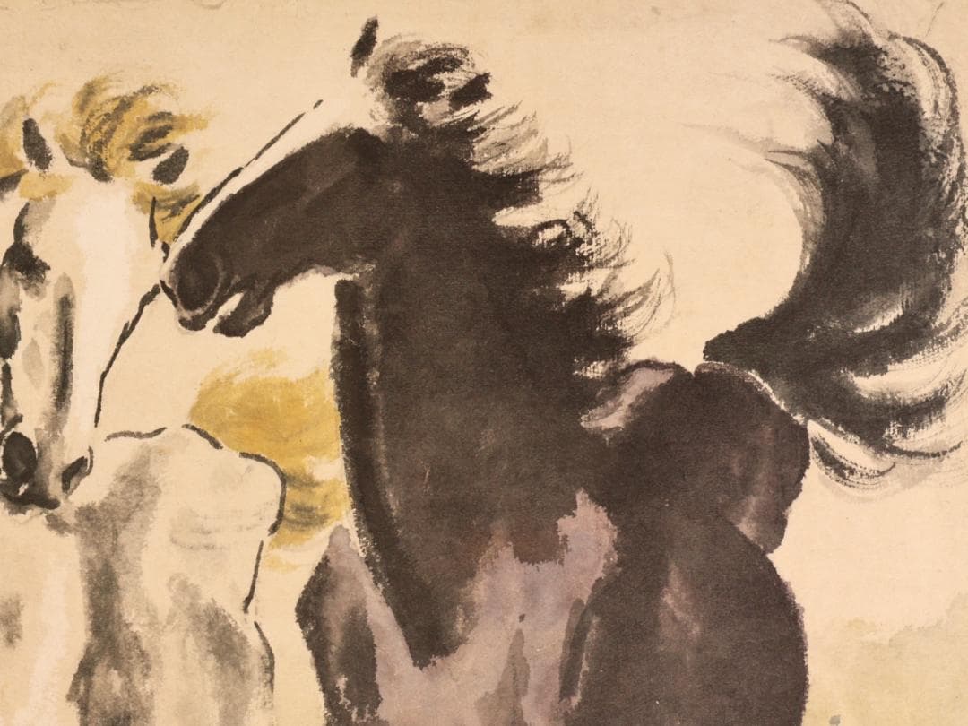 【真作】　BK272　二玄社 徐悲鴻 「 奔馬図 」 工芸画　複製画　額装