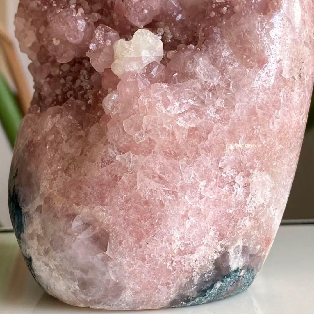 【 天然石 どっしり ピンクアメジスト 原石 ドーム 約1.1kg