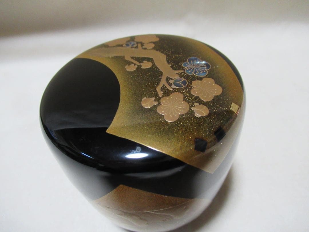 茶道具　輪島塗　松竹梅蒔絵　棗　一后一兆作　共箱