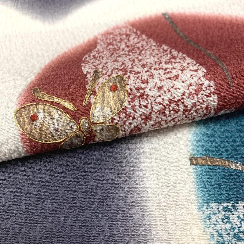 501z17〇高身長な方にも 振袖 金彩 蝶々〇美品 成人式 結婚式 大人振袖