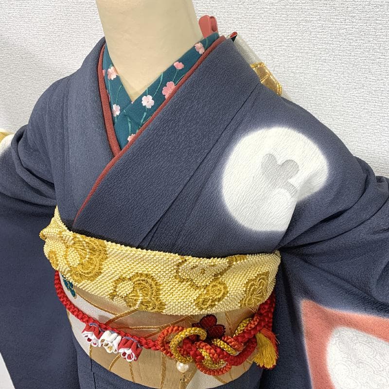 501z17〇高身長な方にも 振袖 金彩 蝶々〇美品 成人式 結婚式 大人振袖