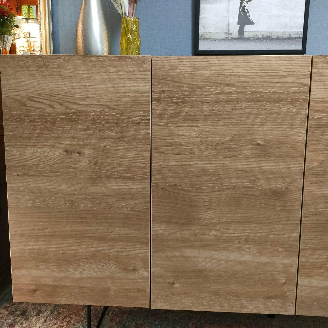 LOWYA ロウヤ リビングボード サイドボード ブラック天板 スチール脚