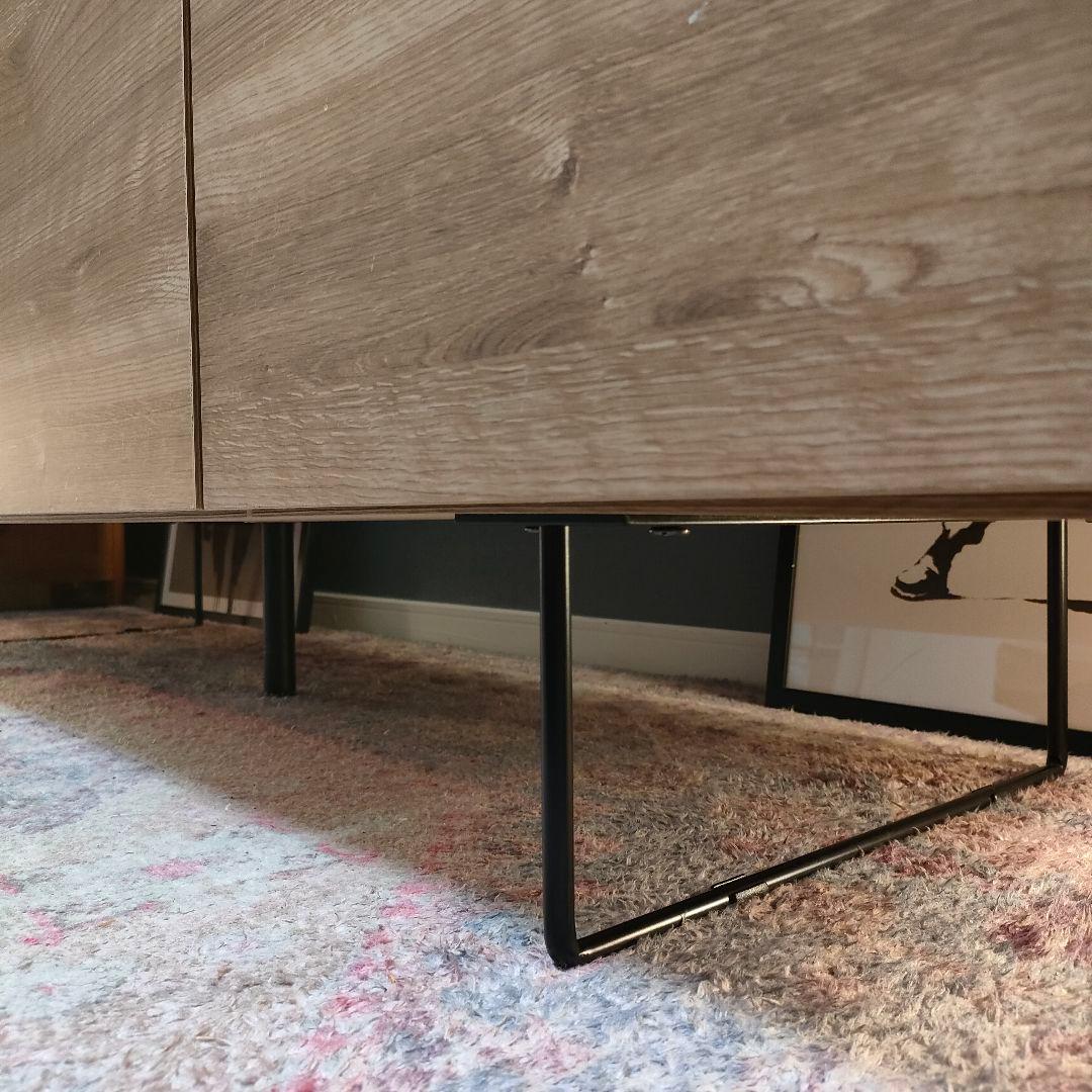 LOWYA ロウヤ リビングボード サイドボード ブラック天板 スチール脚