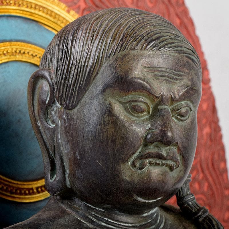 仏教美術　樹脂製　彩色　不動明王坐像　仏像　M　8680