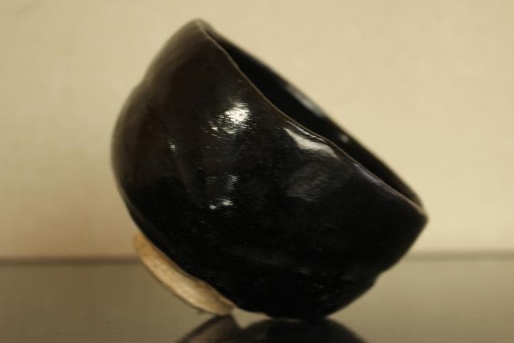 茶道具　楽吉左衛門　慶入　黒茶碗／楽吉左衛門　十二代　弘入極め　共箱・仕覆付き