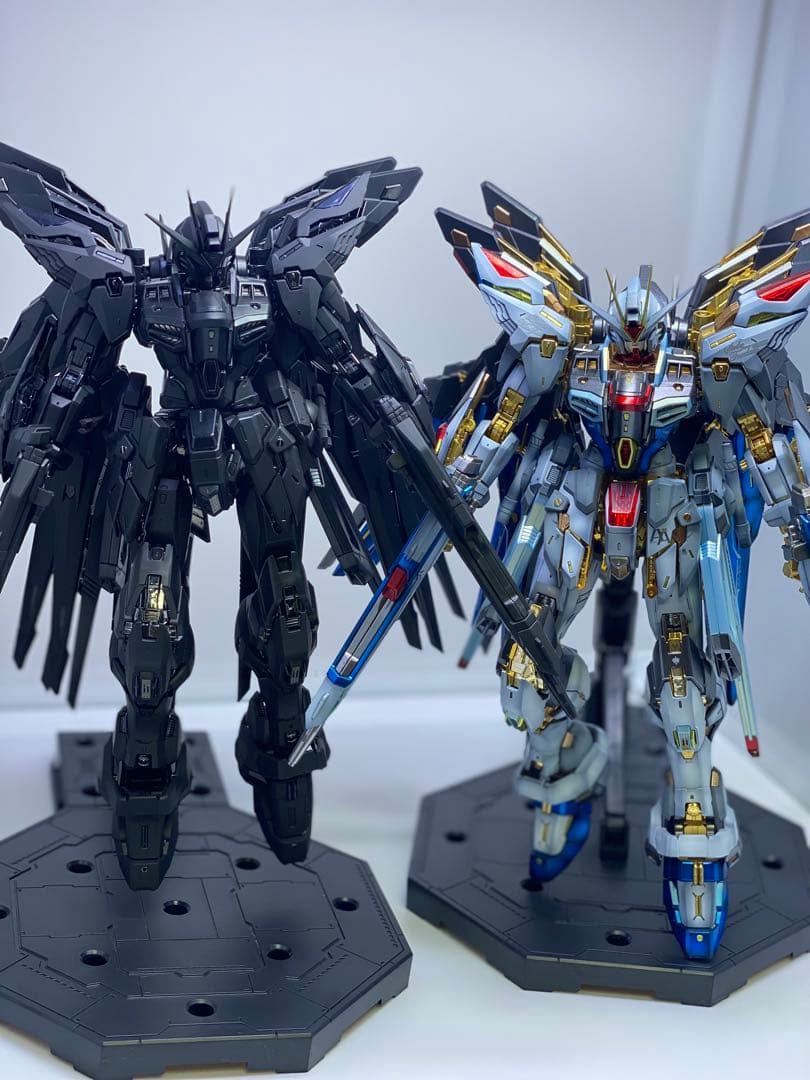MGEXサイズ1/100ストライクフリーダム塗装完成品+ミッドナイトコーティング