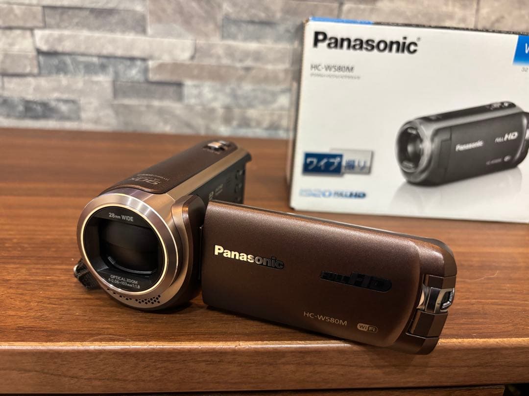 PanasonicパナソニックHC-W580Mビデオカメラ ブラウン ワイプ撮り