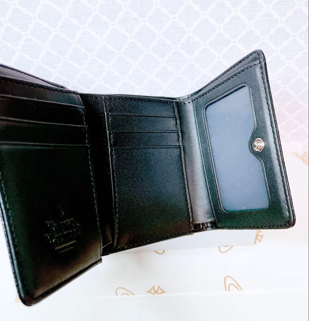 【最新◇ショッパー付】新品 ヴィヴィアン・ウエストウッド 3折財布 ブラック