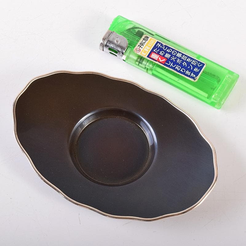 茶道具　静和堂　金谷五良三郎作　銅小判銀覆輪　茶托　五客　共布共箱　FR8042