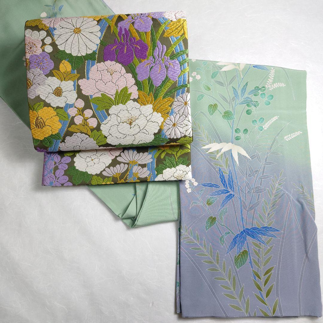 正絹 袋帯 六通柄 河合美術織物 四季の花 極上 逸品 未使用品