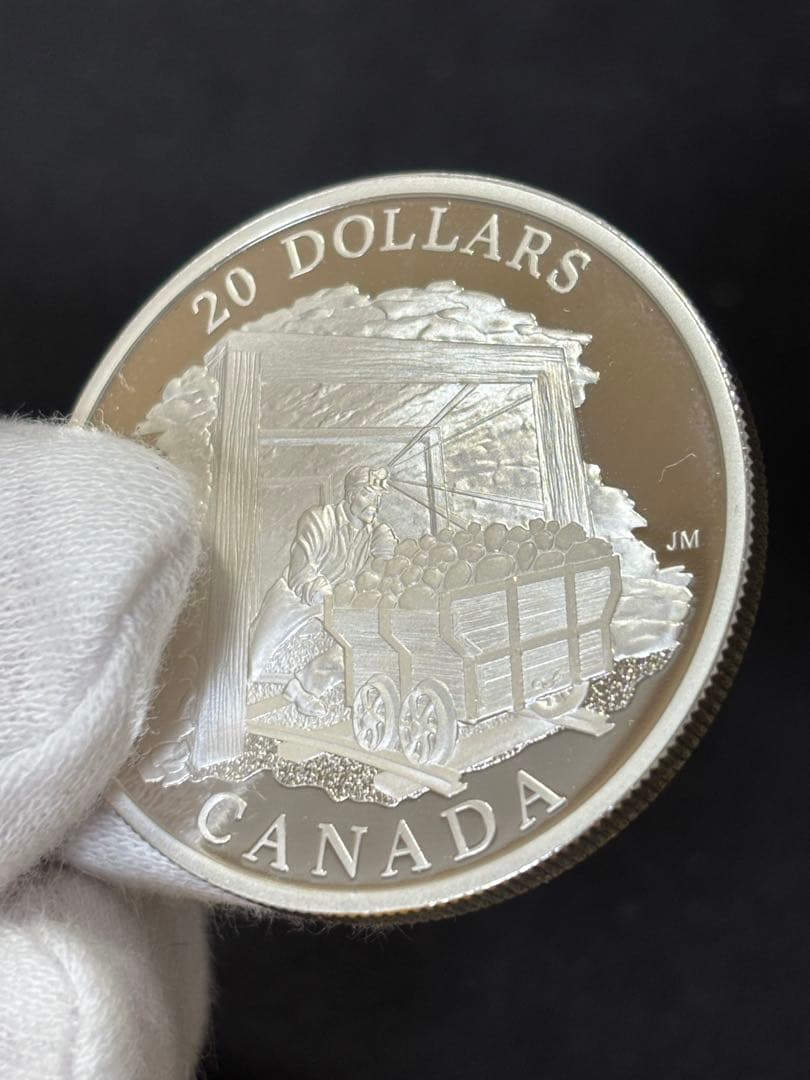 【純銀製】カナダ１９２０年炭鉱労働者採掘石炭貿易 １オンスプルーフ純銀