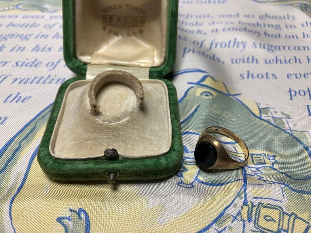 シグネットリング　ブラックオニキス　k9 9ct k18 k14