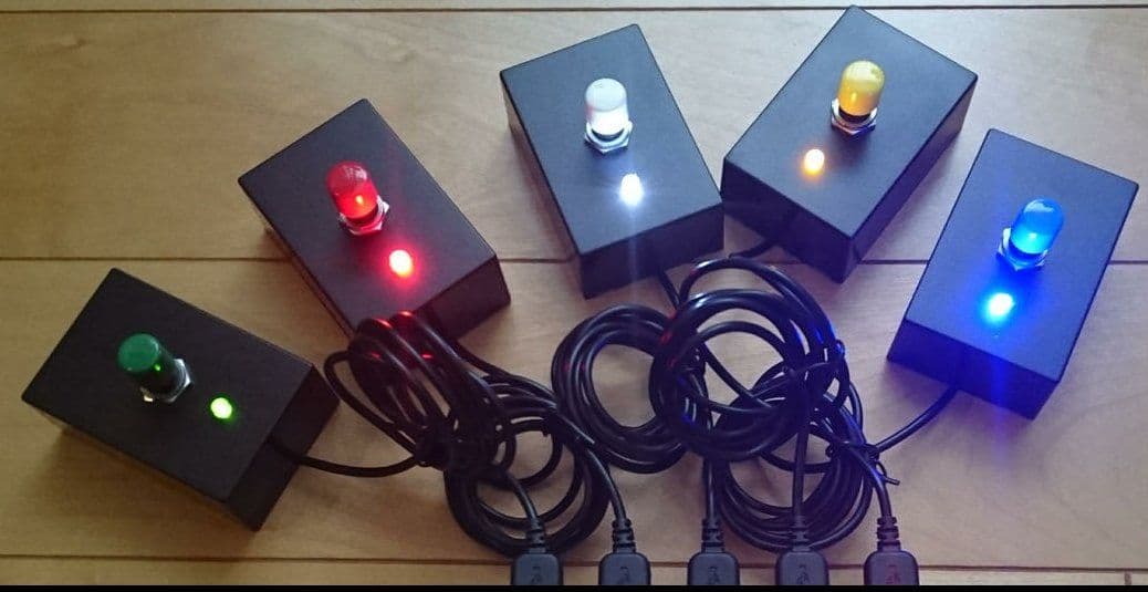 早押し機 スーパーハヤオシピンポンブー用ボタン 5個 カラフルセット