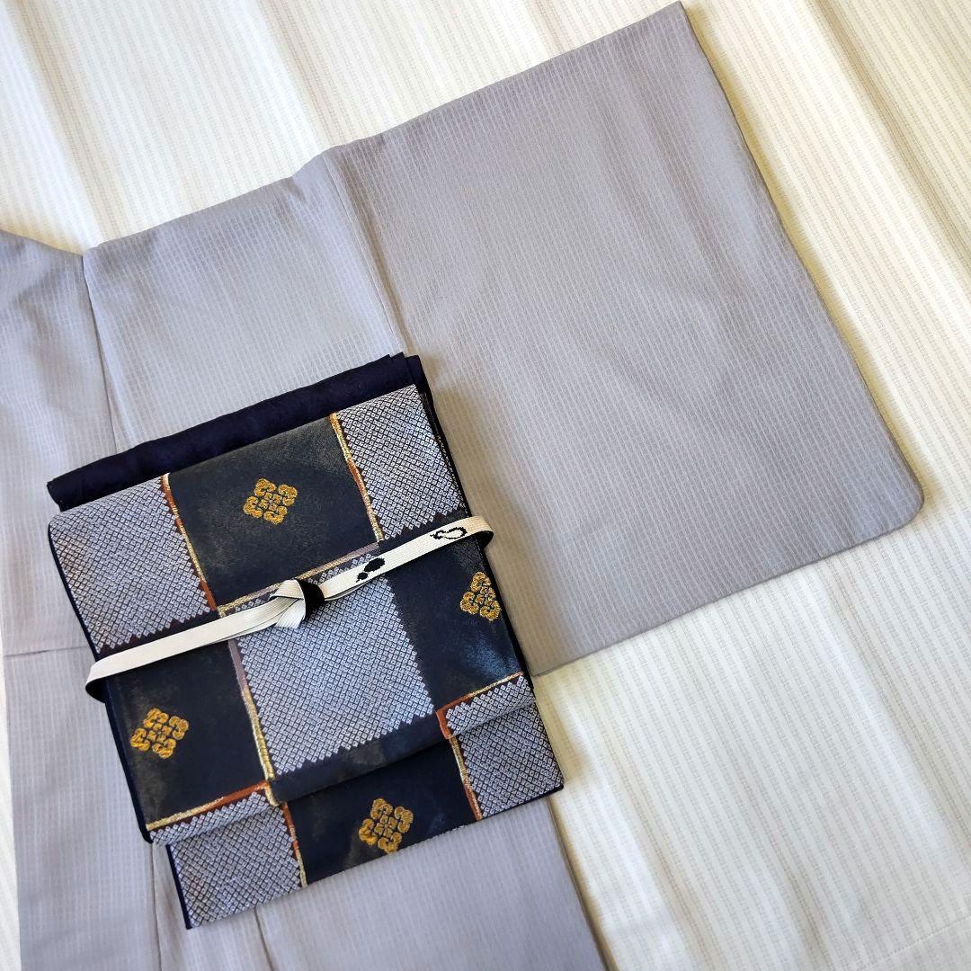 【洒落袋帯】一目惚れ級！黒地引箔×鹿子市松■天井鹿子文/粋モダン/424cm