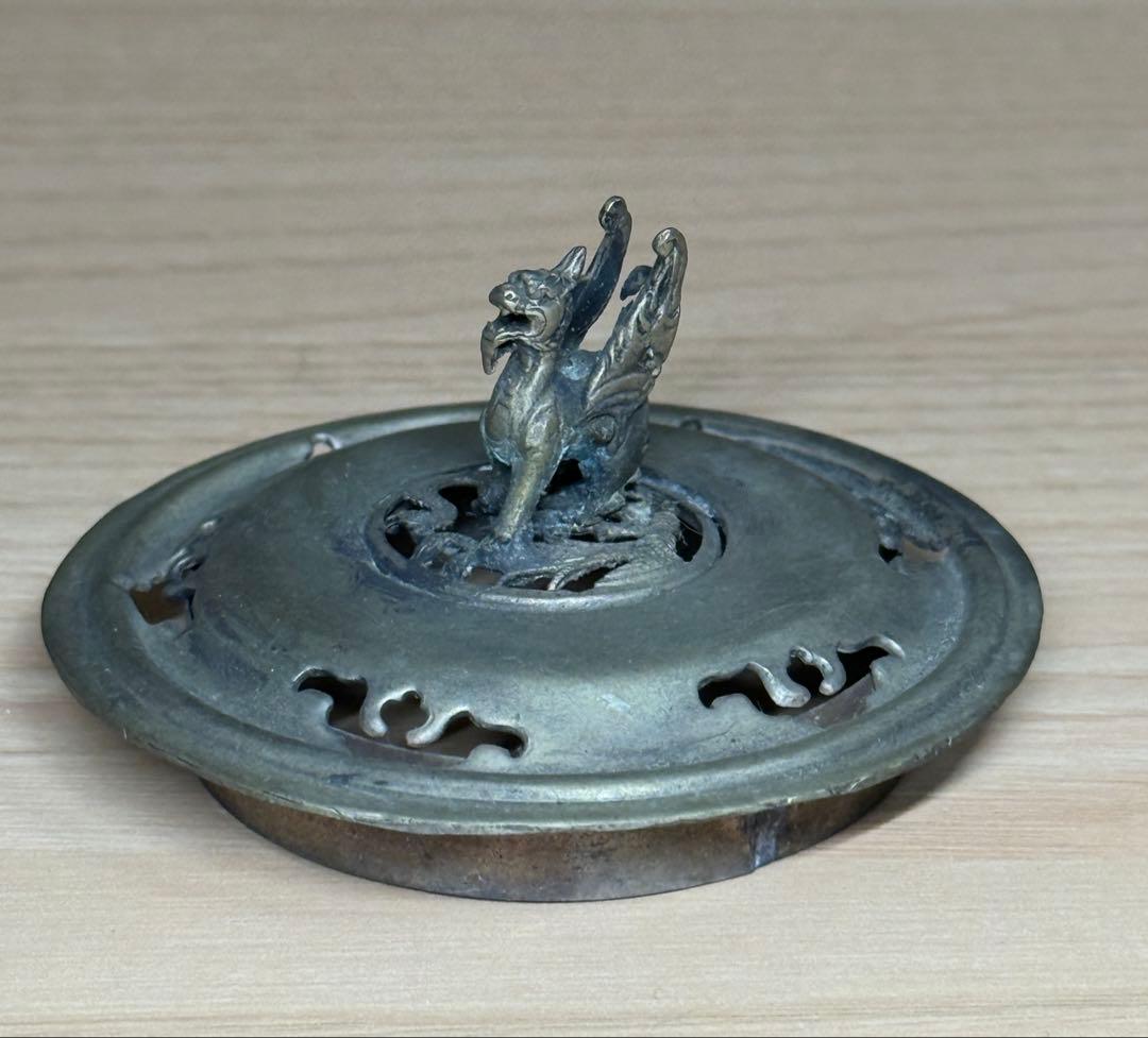 染付 香炉 龍文 錫製 蓋付 香道具 茶道具 唐物 中国美術