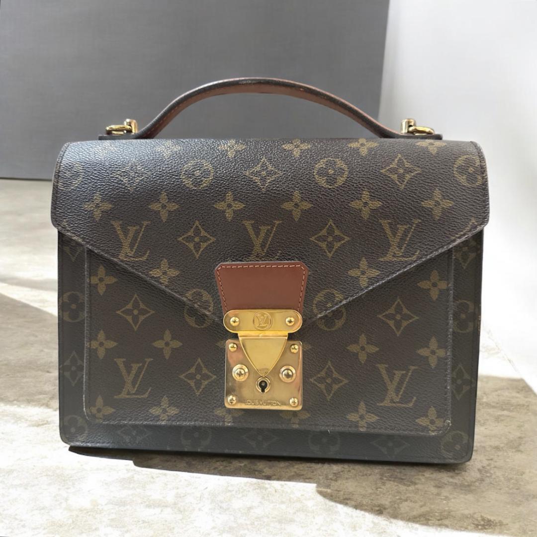 LOUIS VUITTON モンソー モノグラム ハンドバッグ 内ポケット劣化