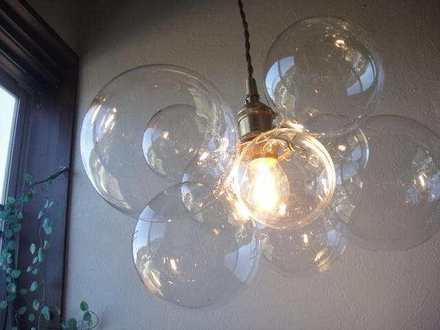 訳あり特価バブルガラスペンダントランプクリアLペンダントライトバブルシャンデリア