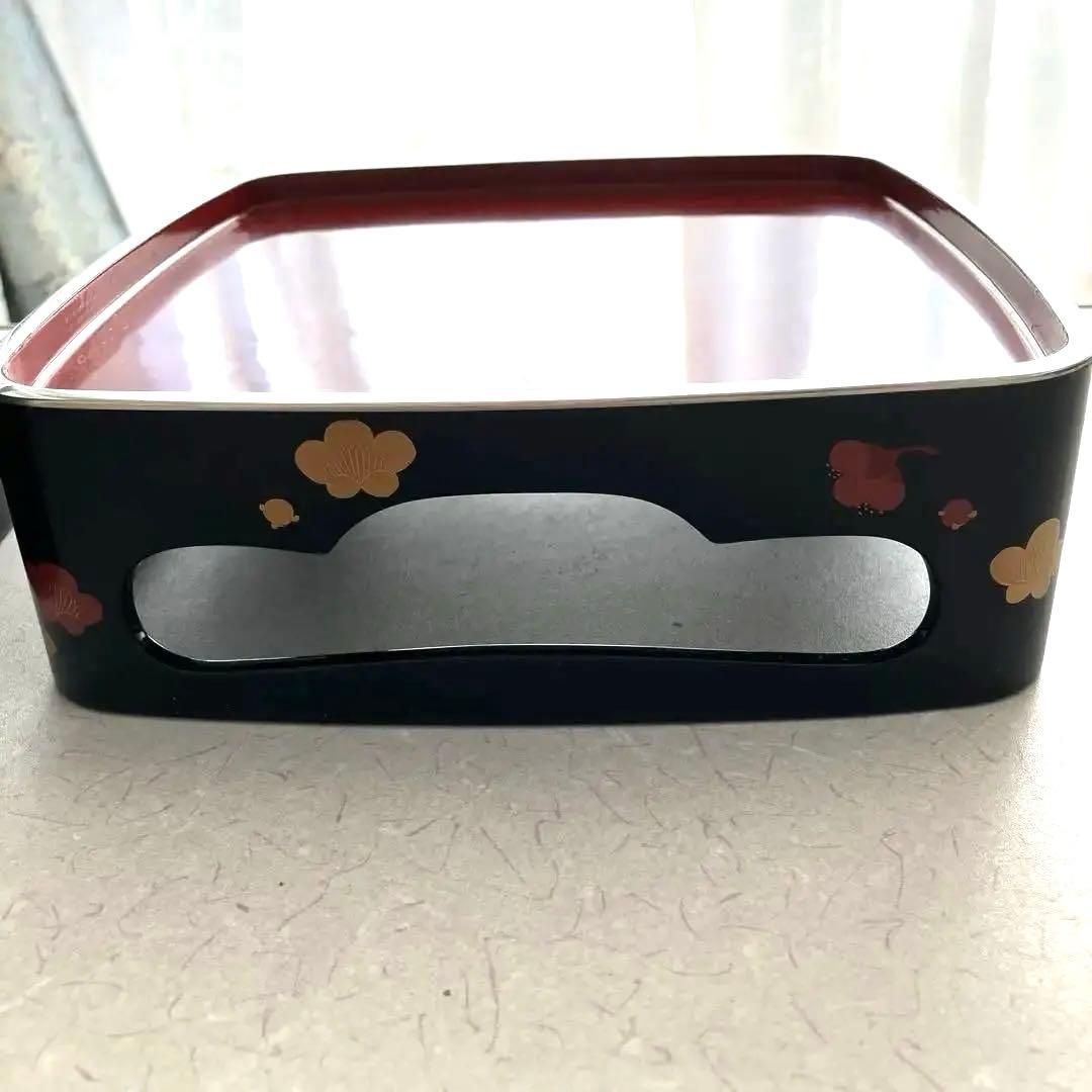 漆器 重箱 梅の花 金箔装飾 3段