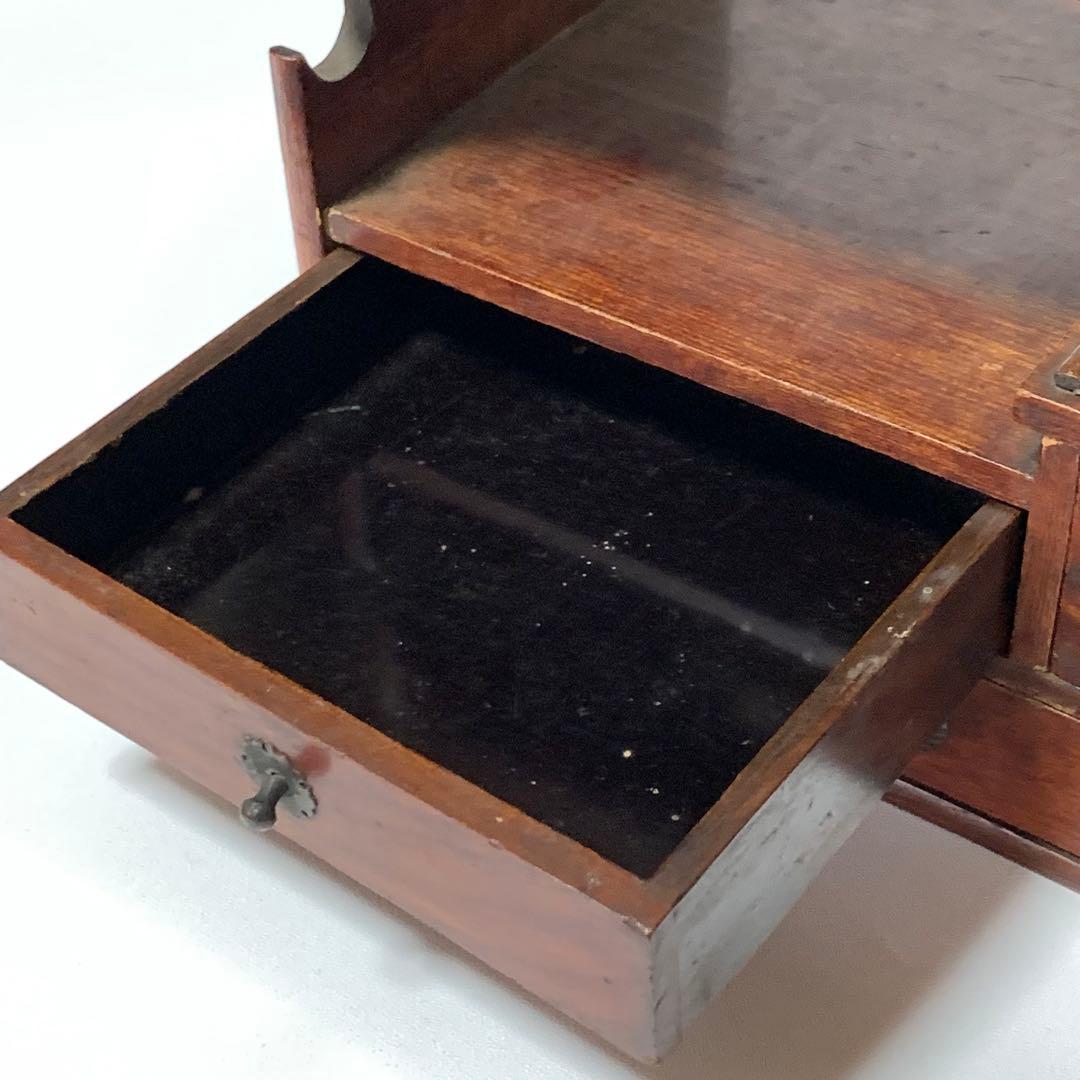 京都 時代物 欅製 銅手付小引出付 四方形 煙草盆 欅四方形莨盆 時代喫煙具