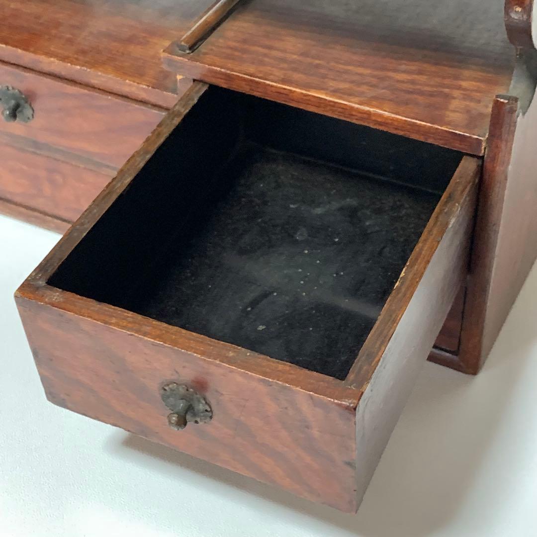 京都 時代物 欅製 銅手付小引出付 四方形 煙草盆 欅四方形莨盆 時代喫煙具