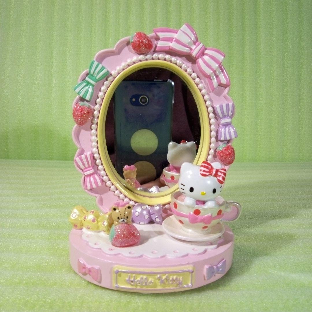 ハローキティ　タイニーチャム　Sanrio　鏡　卓上鏡　ピンク　桃色　レア　希少