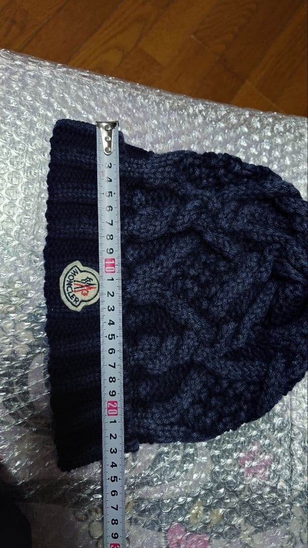 モンクレール ニット帽 ネイビー