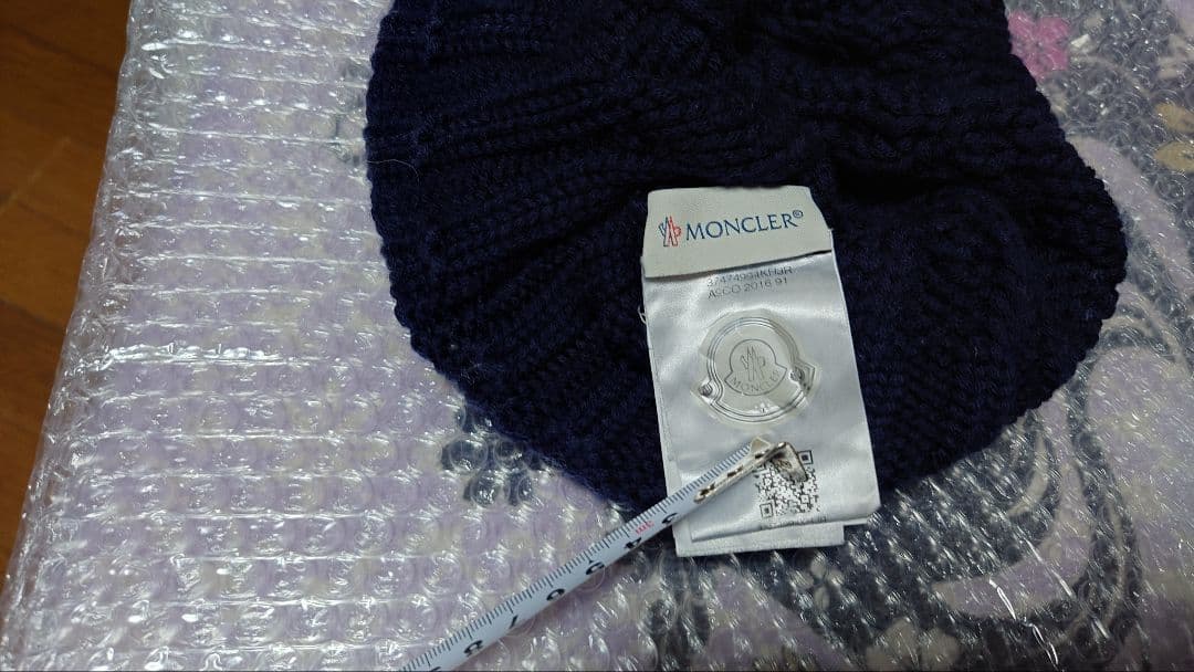 モンクレール ニット帽 ネイビー