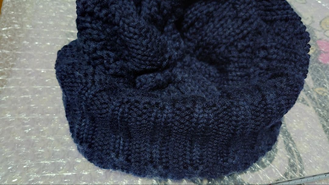 モンクレール ニット帽 ネイビー