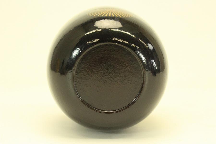 茶道具 而妙斎好 唐松蒔絵 一閑 大棗 一峰作 共箱 美品(A947)