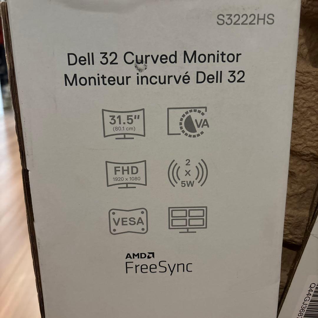 DELL 曲面ディスプレイ 本体　S3222HS 32型　ホワイト