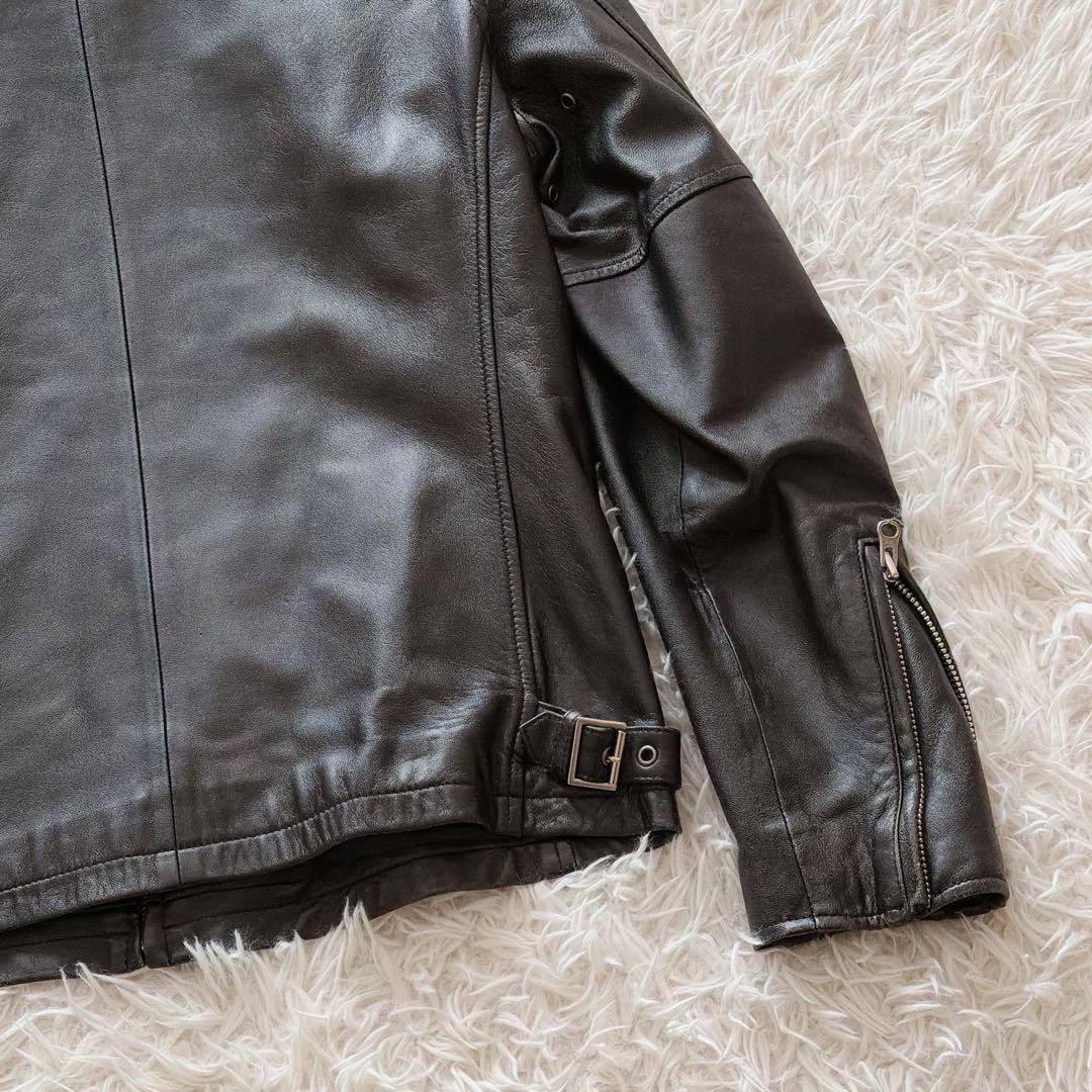 Lサイズ Schott レザージャケット シングルライダース ブラック 黒 ロゴ