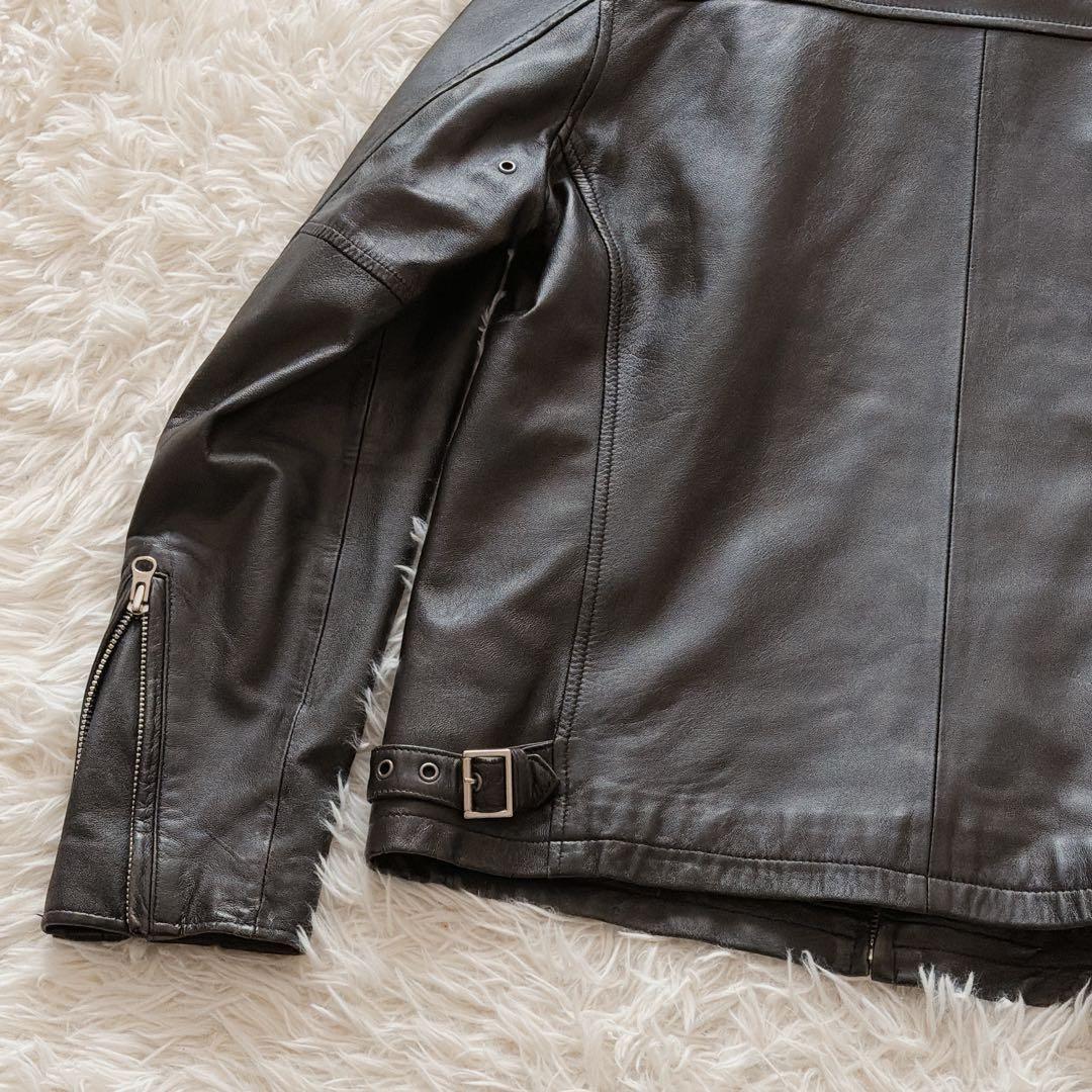 Lサイズ Schott レザージャケット シングルライダース ブラック 黒 ロゴ