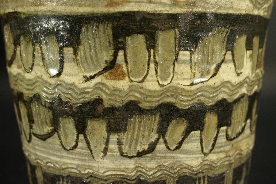 古唐津 櫛目 模様 徳利 高24.3cm 古美術(ZE565)