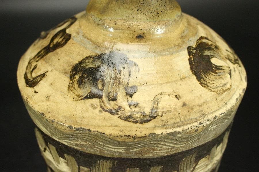 古唐津 櫛目 模様 徳利 高24.3cm 古美術(ZE565)