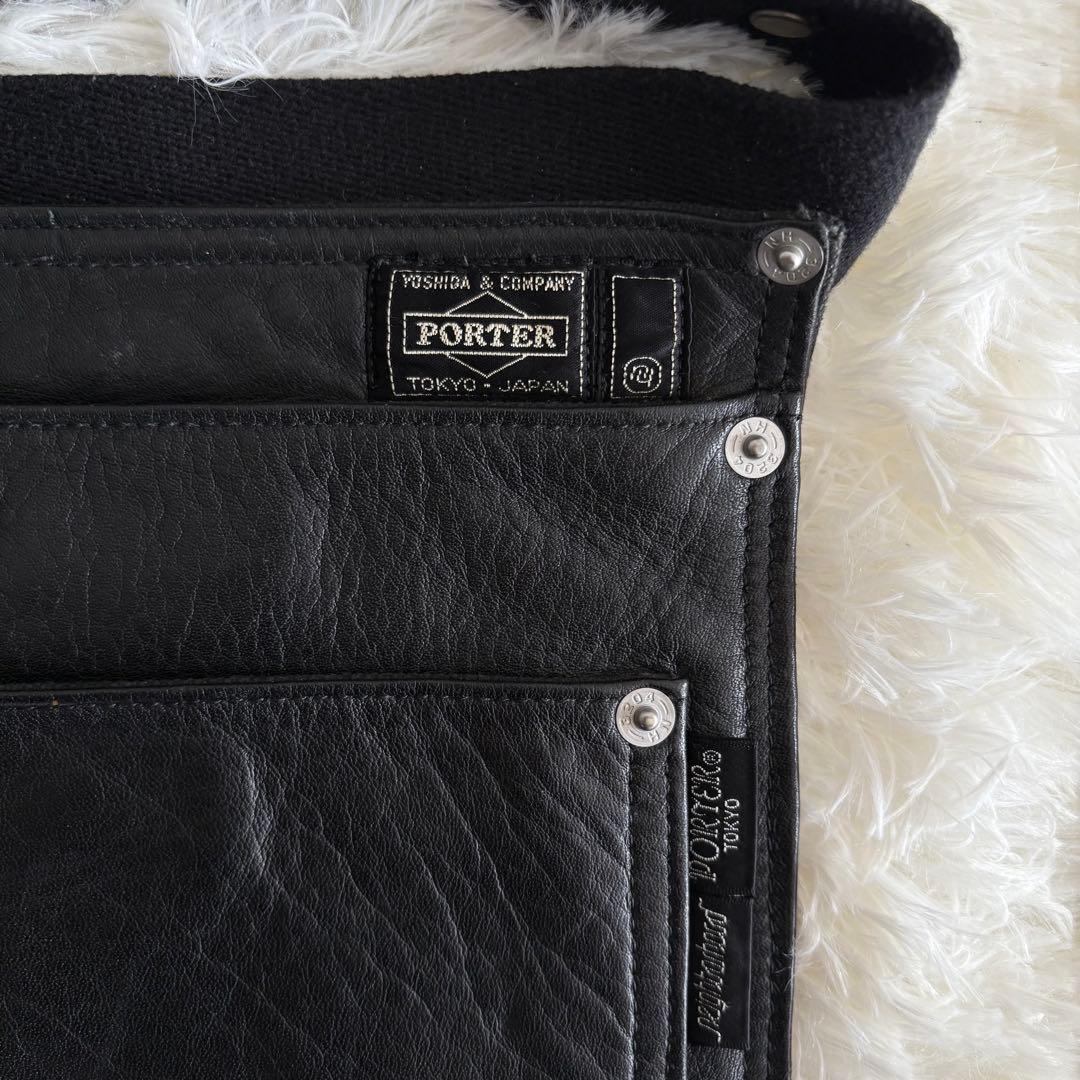 超希少 NEIGHBORHOOD ポーター レザー エプロン ネイバーフッド 黒