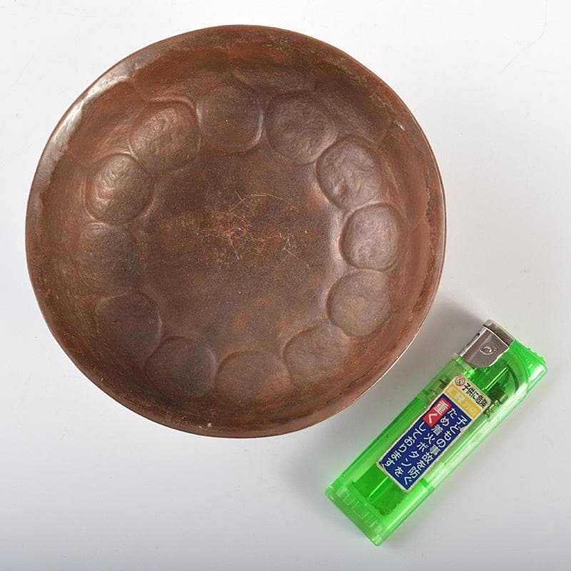 中国　古銅唐銅　鎚出　神獣文碗　C　7343E