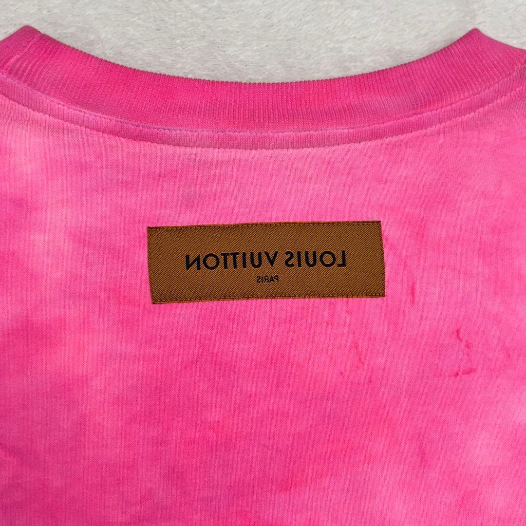 ルイヴィトン タイダイ インサイドアウトTシャツ ピンク LVロゴ M 22SS